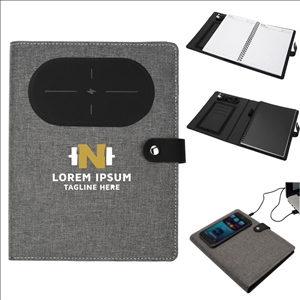 Powerpad Notebook with Wireless Charging Pad - One-Color Personalization Available